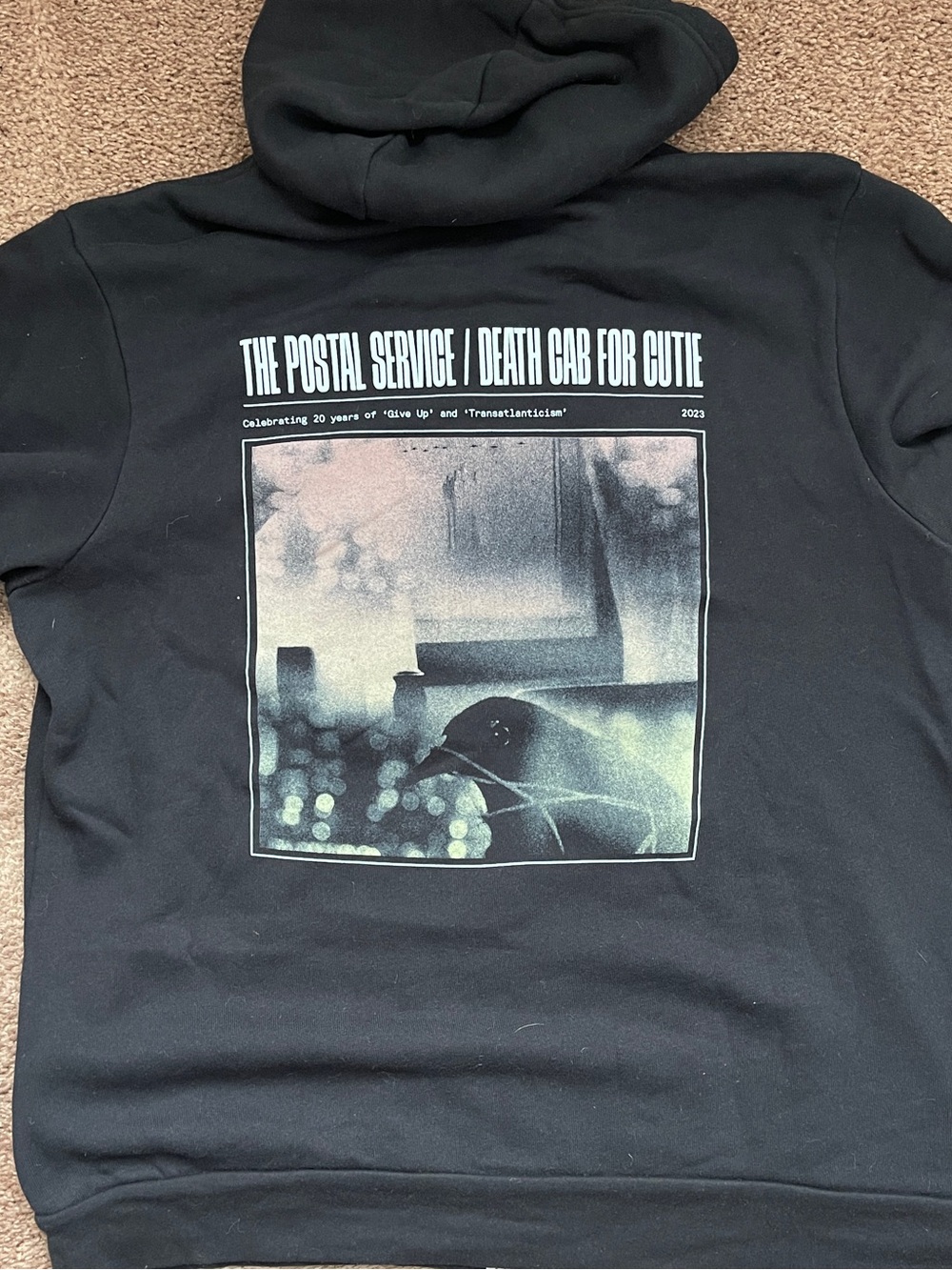 Postal Service / Death Cab for Cutie Black Zip Up Hoodie - Picture 2 of 4